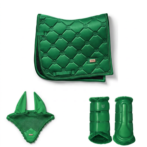 Juego de almohadillas para silla de montar Tough Tack para doma clásica, azul marino, acolchado de seda y algodón, <span class=keywords><strong>botas</strong></span> de montar cómodas, máscara antimoscas - Product Image 5