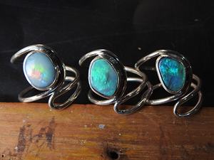 แหวนโอปอลออสเตรเลียแบบดับเบิ้ลปรับขนาดได้-เงินแท้ 925-พลอยประจำเดือนตุลาคม-เครื่องประดับทำมือ-ของขวัญสำหรับเธอ - Product Image 4