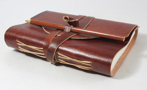 Vintage Genuine Brown Leather Journal <b>Diary</b> 100 Sheets Handmade Recycled Cotton Paper Weekly Business Planner Matching <b>Notebooks</b> - Product Image 2