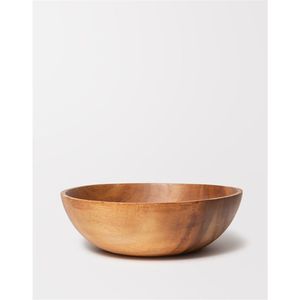 Tazón para Servir Hecho a Mano de Madera de Acacia - Tazón Redondo Grande de Madera Natural para Ensaladas, Frutas, Pasta y Palomitas, Vajilla Ecológica - Product Image 1