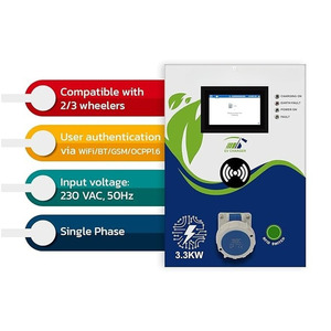 Estación de carga de CA de cargador EV monofásico de fabricación de energía más vendida de la India con voltaje de entrada 230 VAC 50Hz - Product Image 4
