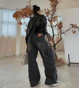 Pantalon cargo baggy tendance de haute qualité pour homme et femme, effet délavé soleil, streetwear décontracté, pantalon baggy unisexe - Product Image 4