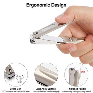 Cortauñas de Acero Inoxidable OEM Premium, Curvo, Recto, Puntiagudo, con Abertura de Mandíbula Ancha para Manicura de Uñas de Dedos y Pies, Duradero - Product Image 6