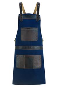 Premium Luxury <b>Canvas</b> Work Apron with Zipper Closure Adjustable Cross <b>Back</b> Chef BBQ Barber Carpenter Workshop Tool Gear LCA-0079 - Product Image 4