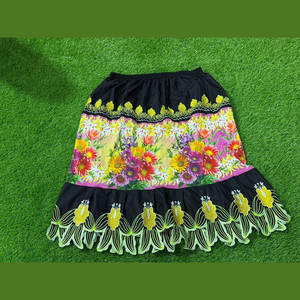 <b>White</b> Bird Express Women's Black <b>White</b> Gold Empire Waist Knee-Length Straight Design Casual Summer <b>Skirt</b> 100% Polyester - Product Image 3