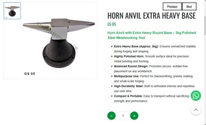 Horn Anvil Extra Heavy Base 3kg Polished Steel Jewelry Metal Forming Blacksmith <b>Tool</b> Round Base Stable <b>Bench</b> <b>Tool</b> Item No GS-05 - Product Image 3