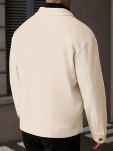 Veste décontractée d'hiver pour homme avec fermeture éclair, motif, lavable en machine, manteau de travail, poche poitrine, semi-formelle, usage quotidien - Product Image 3