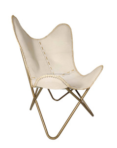 เก้าอี้ทรงผีเสื้อทันสมัยพร้อมโครงเหล็กแข็งแรงและเบาะหนังนุ่มสำหรับการนั่งอยู่ในร่มและกลางแจ้งอย่างมีสไตล์ - Product Image 3