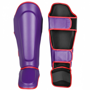 Customizable Professional 100% PU Lightweight Sports Shin Guards <b>Hook</b> Loop Closure Customized Logo - Product Image 4