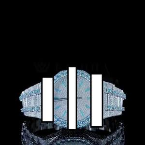 Reloj de Cuarzo Mecánico de Lujo para Hombre, con Diamantes Moissanite VVS1, Correa de Acero Inoxidable y Esfera de Cristal - Product Image 1