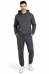 Conjunto Deportivo para Hombre, Sudadera con Capucha y Pantalones Jogger en Gris Carbón Premium, con Diseño Minimalista para Comodidad Diaria - Product Image 1