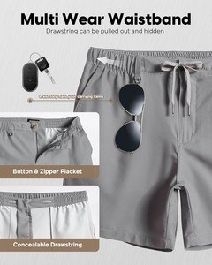 Shorts décontractés pour hommes en jersey tricoté, taille élastique avec cordon de serrage, tissu Spandex/Polyester, écologique, respirant, séchage rapide - Product Image 4