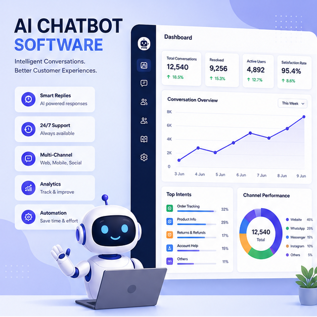 Smart AI Chatbot Software Automated Customer Lead Management Real-Time Internet Conversation Stock Available Linux/Mac/