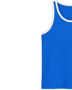 เสื้อกล้ามผู้ชายสีเทาอ่อนตัดขอบสีดำ ผ้าฝ้ายสีพื้นเรียบง่าย สวมใส่สบาย เหมาะสำหรับออกกำลังกาย ฟิตเนส หรือใส่ลำลองในช่วงฤดูร้อน - Product Image 3