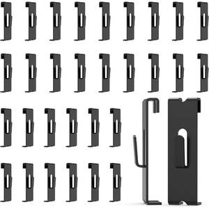 HUHOLE 32 crochets noirs pour grille murale, en plastique durable, fixation murale, capacité jusqu'à 9,9 lb - Product Image 1