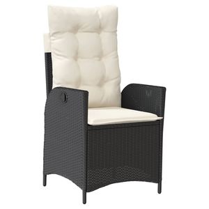 Juego de Comedor de Jardín de 3 Piezas con Reposabrazos Ajustables, Ratán Sintético Negro - Product Image 3