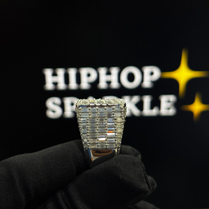 Full Moissanite Iced Out <b>Ring</b> 925 Sterling <b>Silver</b> Hip Hop Statement Band Luxury Jewelry for <b>Men</b> Women Fashion Engagement <b>Ring</b> - Product Image 6