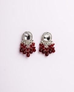 Pendientes de lujo con cuentas color púrpura pastel, hechos a mano, de aleación de zinc chapada en oro, para boda, joyería tradicional Lucentarts para mujer - Product Image 2