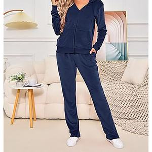 Offre Spéciale unisexe 2 pièces ensemble hiver sweat à capuche poche pantalons de survêtement survêtement Cargo pantalon survêtements automne femmes à capuche survêtements - Product Image 5