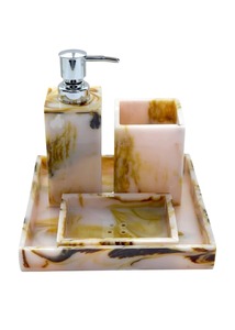 Ensemble d'accessoires de salle de bain en résine époxy de luxe personnalisé de qualité supérieure, quatre pièces, fabriqué à la main, léger, durable, distributeur de savon - Product Image 4