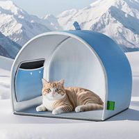Maison pour chat moderne de luxe avec toit en aluminium et système de refroidissement |   Villa pour animaux de compagnie en coton Oxford pour salon |   Imperméable et respirant