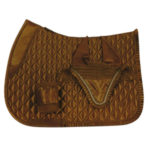 Tapis de selle de dressage matelassé doré, numnah équestre, garnissage polyester, coque en coton pour l'entraînement, la compétition et l'équitation - Product Image 1