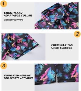 Camisas de Golf Personalizadas para Hombre, Orgánicas, con Protección Solar SPF 30, Sublimación con Impresión Completa, 75% Poliéster, 25% Elastano, Ropa de Golf de Alto Rendimiento - Product Image 3