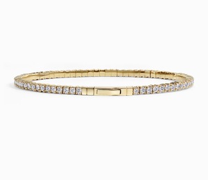 Bracelet tennis en argent 925 plaqué or avec moissanite taille ronde, certifié IGI, bijou tendance pour cadeau d'anniversaire ou de fête - Product Image 2