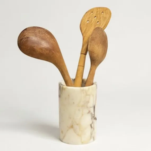 Porte-cuillères en marbre de luxe, organiseur de cuisine en pierre, pot moderne pour couverts, support à cuillères, décoration artisanale haut de gamme pour la maison - Product Image 3