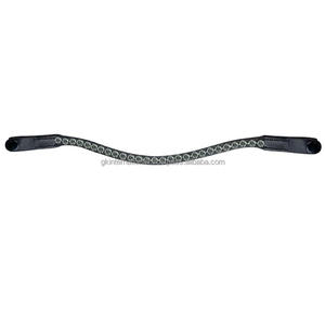 Diadema de Cuero para Caballo con Cristales Decorativos para Carreras Ecuestres, Diseño de Última Moda, Suministro al por Mayor, con Cierre de Botón a Presión - Product Image 4