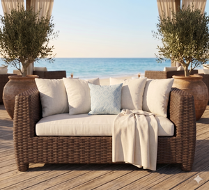 Modern Outdoor Rattan <b>Sofa</b> Loveseat Synthetic Wicker Patio Couch Garden Double Sized Lounge Chair Resort Furniture - Product Image 1