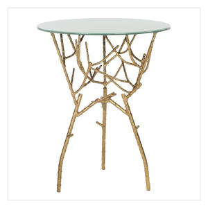 Mesa Auxiliar de Aluminio Irregular Contemporánea con Superficie Texturizada Martillada, Diseño Art Deco para Interiores de Hogar Moderno, Diwali - Product Image 3