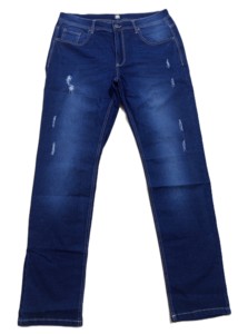 Jeans de Hombre 98% Algodón 2% Spandex, Cintura Alta, Corte Recto, Color Azul Oscuro, Lavado Clásico, Estilo Hip Hop Urbano - Product Image 4