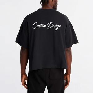 T-shirts Boxy Homme 100% Coton Personnalisés, Délavés à l'Acide, Effet Déchiré, Style Hip Hop, Épaules Tombantes, Coupe Oversize Courte, Impression Numérique DTG - Product Image 2