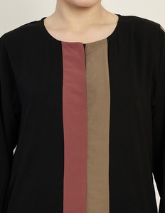 Abaya Modeste de Dubaï en Gros, Perlée et Pailletée, à Manches Longues, Traditionnelle Musulmane, Faite à la Main, pour Mariage, en Polyester Respirant, Col en V pour Femme - Product Image 2