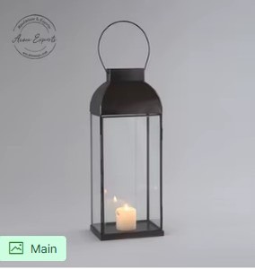 Lanterne en bois blanc et noir, porte-bougie, décoration rustique pour maison de campagne, pièce maîtresse décorative - Product Image 5