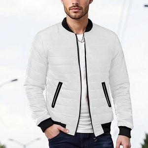 Men's Reversible Bomber <b>Jacket</b> Two Way Wearable Casual Streetwear Fashion <b>Zip</b> <b>Up</b> <b>Jacket</b> - Product Image 3