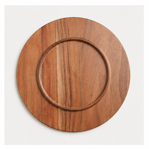 Platos de Servicio de Madera de Acacia de Lujo al por Mayor, Ecológicos y Duraderos, Bandeja de Servicio de Diseño Moderno para Decoración de Mesa en Bodas, Hoteles y Banquetes - Product Image 5