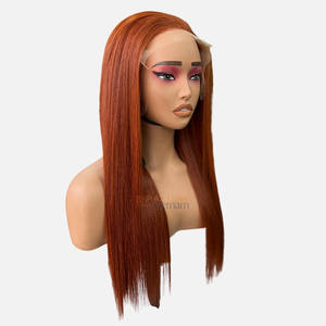 Pelucas de Cabello Vietnamita 100% Natural al por Mayor, Color Jengibre, Encaje HD 13x6, Pelucas Frontales sin Pegamento para Mujeres Negras - Product Image 1