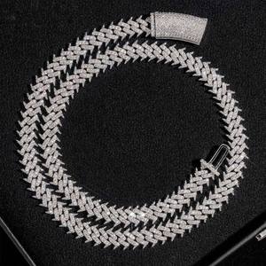 Luxury <b>Iced</b> <b>Out</b> Herringbone <b>Chain</b> Necklace VVS Moissanite Diamond Hip Hop Statement Jewelry for Men Unisex Premium Accessory - Product Image 2