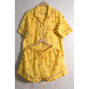 Ensemble de pyjama décontracté en coton à fleurs pour femmes, manches courtes, vêtements de nuit d'été, doux, léger, séchage rapide, respirant, vêtements de détente - Product Image 4