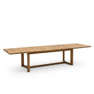 Luxury Resort <b>Outdoor</b> Furniture 350cm Long Teak Wood <b>Dining</b> <b>Table</b> Weather Resistant Slatted <b>Extendable</b> Patio <b>Table</b> for 12 or 14 - Product Image 3