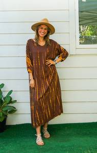 Vestido Maxi Holgado Moderno y Sencillo de Marca Privada OEM, Diseño Sólido, Elegante, Transpirable, Manga Larga, para Vacaciones, Exportador Indio - Product Image 6