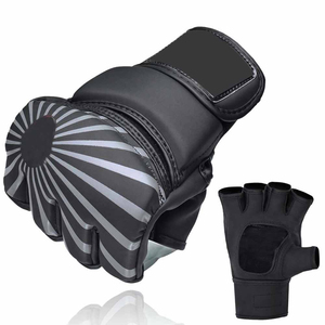 Custom Made 100% Leather Lace up Men's MMA <b>Gloves</b> New Logo Printed Grappling <b>Gloves</b> for Martial Arts and Boxing - Product Image 5