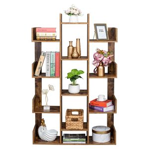 Libreria Moderna a 12 Ripiani a Forma di Albero per Casa, Ufficio e Hotel, Espositore per CD, Dischi e Libri con Elegante Design 'Vi' - Product Image 5