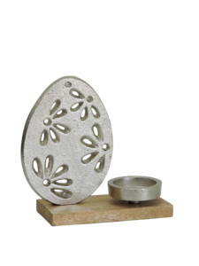 Artesign Modern Durable Christmas Advent Wreath Candle <b>Holder</b> Nickel Aluminium Reindeer Gold Trees Wooden <b>Log</b> Base 2x1 Inch - Product Image 1