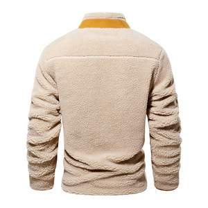 Manufacturer Wholesale High Quality Winter <b>Coat</b> Zip up Embroidery Logo Premium Custom Sherpa Fleece Jacket - Product Image 4