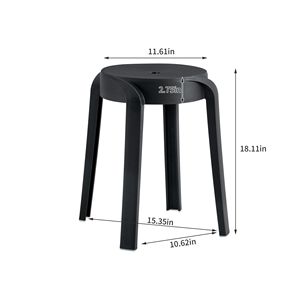 6-Pack Stackable <b>Plastic</b> Classroom <b>Stools</b> Colorful Indoor/Outdoor Flexible Seating Kids' Nesting Chairs with Decorative Touch - Product Image 3