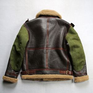 Veste aviateur B3 en cuir véritable pour homme, de qualité supérieure, doublure en coton, coupe-vent, style vintage, pour moto, hiver - Product Image 4