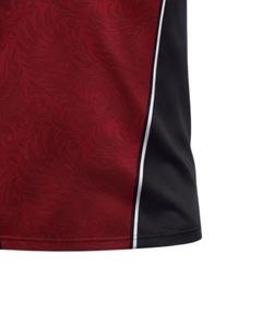 T-shirt de sport personnalisé pour homme, rouge et noir, manches courtes, col en V, respirant, séchage rapide, entraînement athlétique, course à pied, jersey de sport - Product Image 6